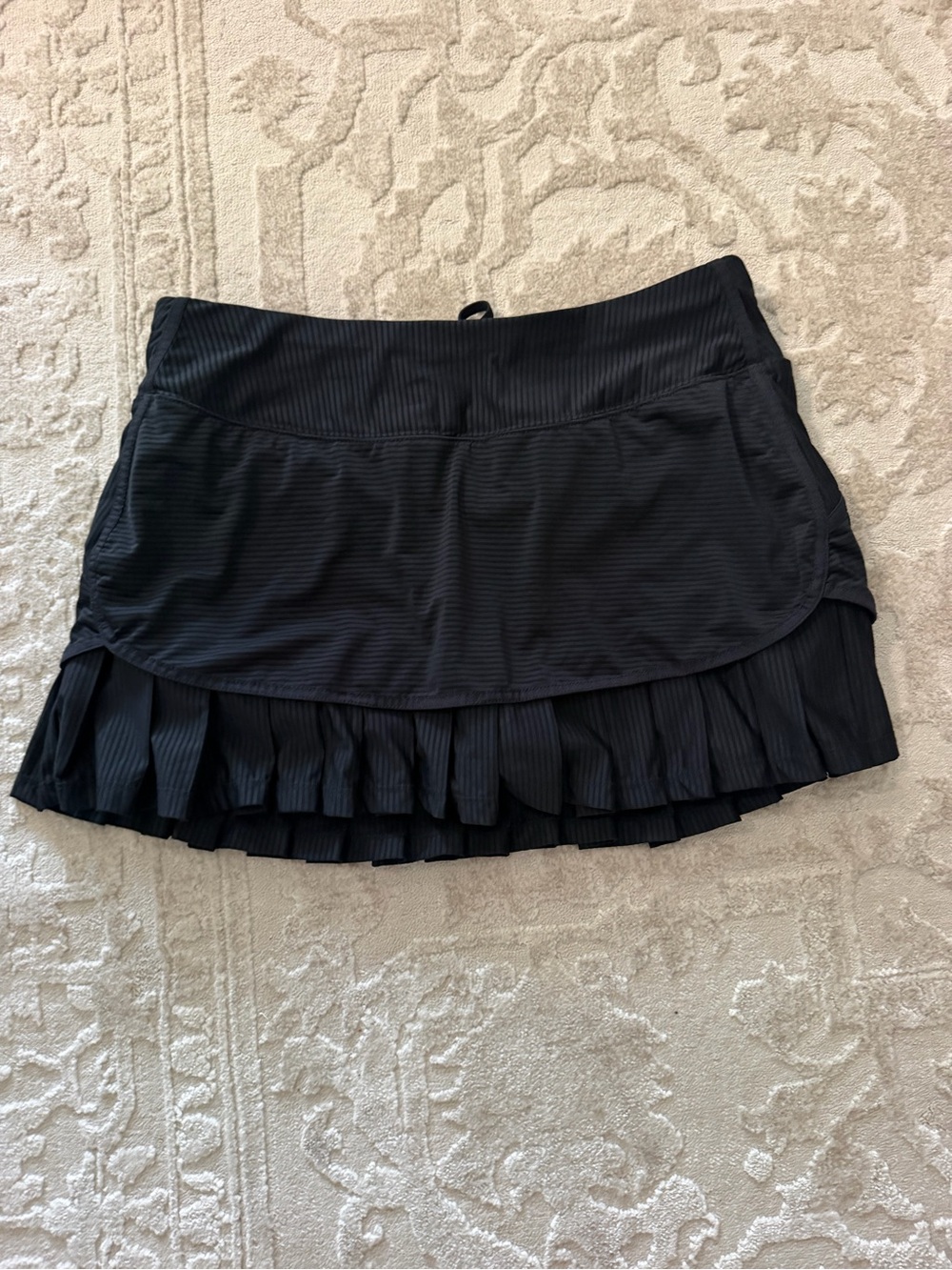 Black Pleated Layered Skort - Women's Athletic Skirt